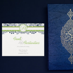 Tarjetas de recepción de Apple Green Gray Love Bir