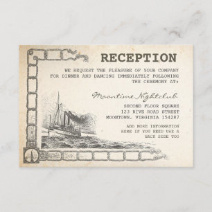 tarjetas de recepción de barco vintage náutico