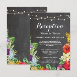 Tarjetas de recepción de boda Aloha Luau Tropical