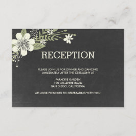 Tarjetas de recepción de boda Chalkboard Blooms