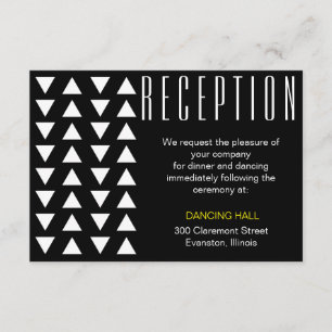 Tarjetas de recepción de boda con acento amarillo