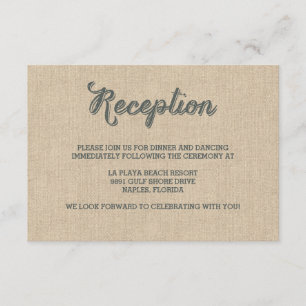 Tarjetas de recepción de boda con hojas de palma