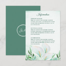 Tarjetas de Recepción de Boda con Monograma de Lir