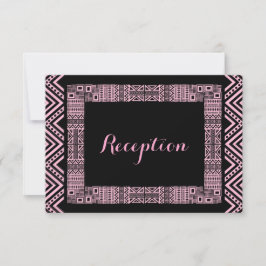 Tarjetas de recepción de boda de diseño étnico #3
