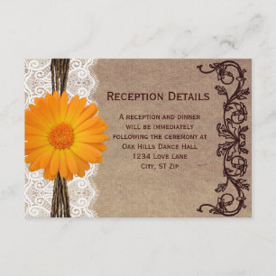 Tarjetas de Recepción de Boda de Gerbera Daisy Nar