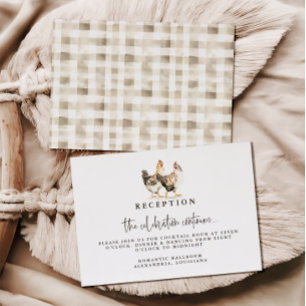 Tarjetas de recepción de boda de granja campestre