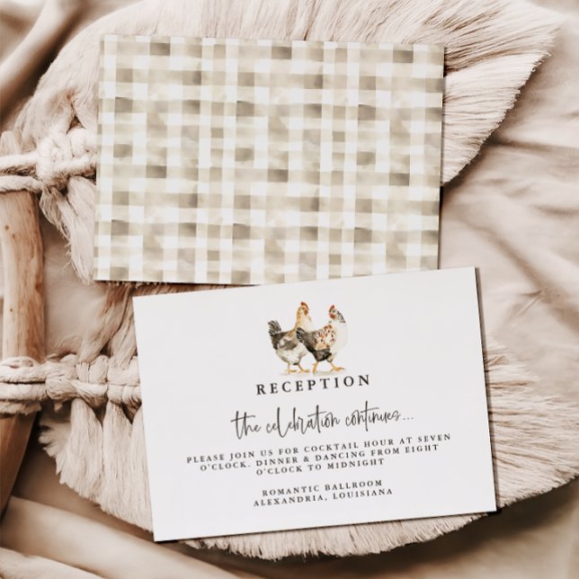 Tarjetas de recepción de boda de granja campestre (Subido por el creador)