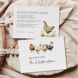 Tarjetas de recepción de boda de granja campestre