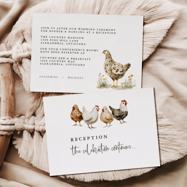 Tarjetas de recepción de boda de granja campestre (Subido por el creador)