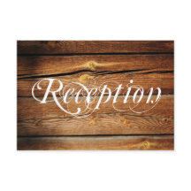 Tarjetas de recepción de boda de madera de granero