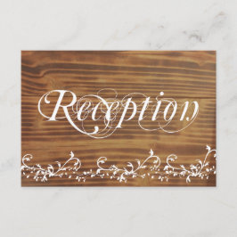 Tarjetas de recepción de boda de madera rústica Co