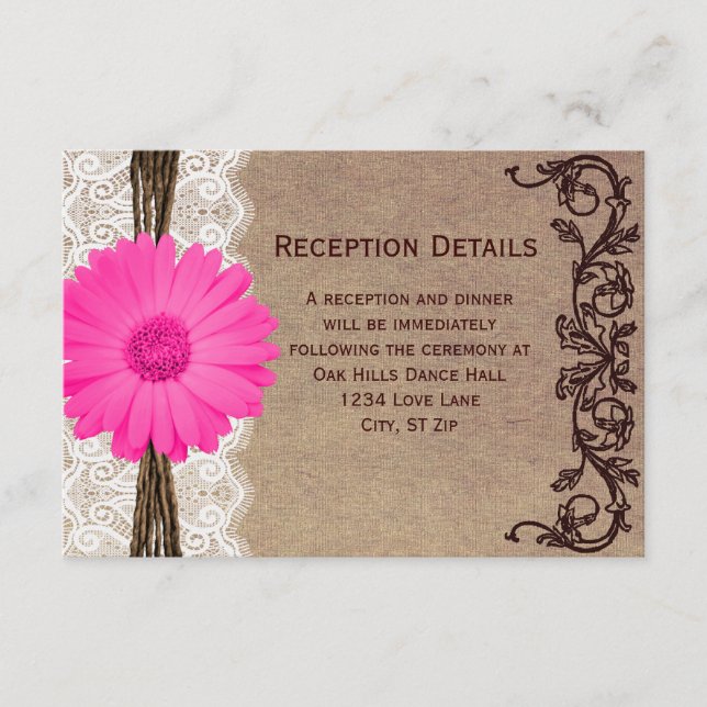 Tarjetas de recepción de boda de margarita Gerber  (Anverso)
