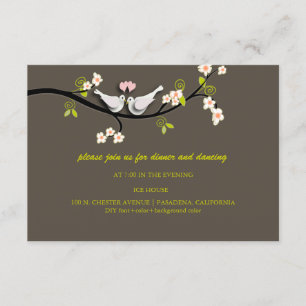 Tarjetas de recepción de boda de palomas/Insertos/