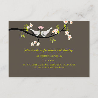 Tarjetas de recepción de boda de palomas/Insertos/