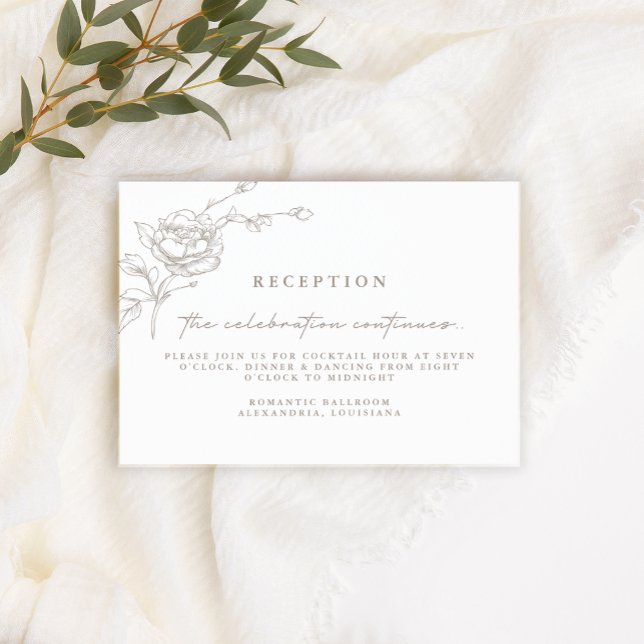 Tarjetas de recepción de boda elegantes vintage en (Subido por el creador)