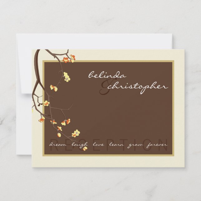 TARJETAS DE RECEPCIÓN DE BODA :: flores de cerezo  (Anverso)