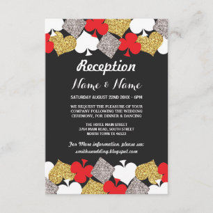 Tarjetas de recepción de boda Las Vegas Casino Par