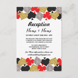 Tarjetas de recepción de boda Las Vegas Fiesta de