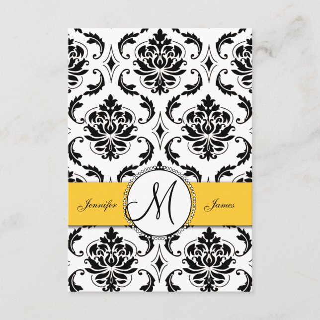 Tarjetas de recepción de boda negras blancas damas (Anverso)