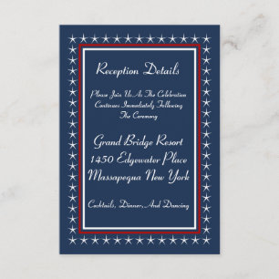 Tarjetas de recepción de boda patriótica militar