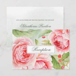 Tarjetas de recepción de boda románticas de color 