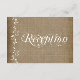 Tarjetas de recepción de boda rústica con vides vi