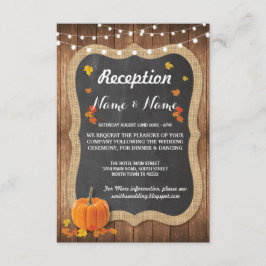 Tarjetas de Recepción de Boda Rústica de Calabaza 