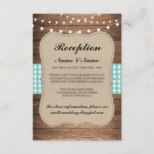 Tarjetas de recepción de boda rústicas de arpiller