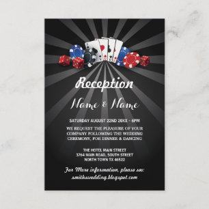 Tarjetas de recepción de bodas Casino Las Vegas