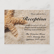 Tarjetas de recepción de bodas de playa - Starfish