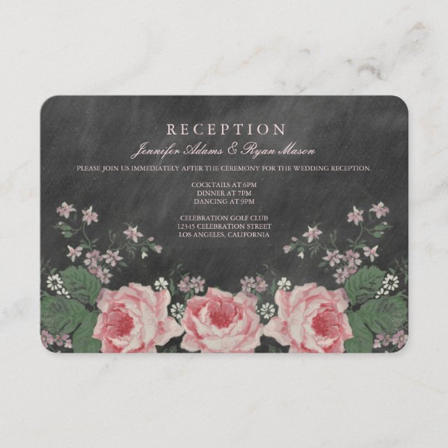 TARJETAS DE RECEPCIÓN DE BODAS EN PIZARRA VINTAGE (Anverso)