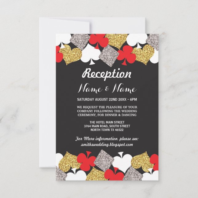 Tarjetas de recepción de bodas Fiesta del Casino L (Anverso)