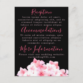 Tarjetas de recepción de color rosa hidránico