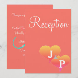 Tarjetas de Recepción de Coral con Monograma