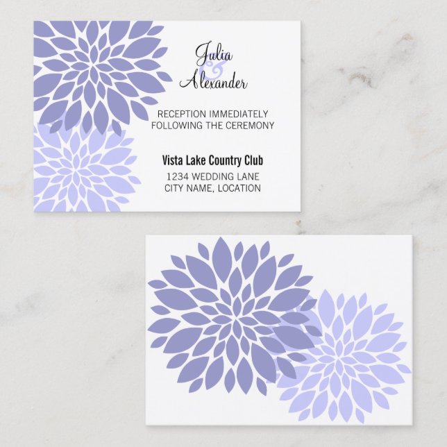 Tarjetas de Recepción de Floral Elegante de Lavand (Anverso / Reverso)