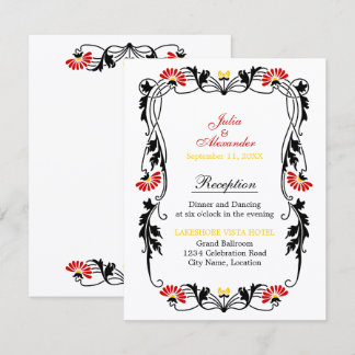Tarjetas de Recepción de Florales y Remolinos de H