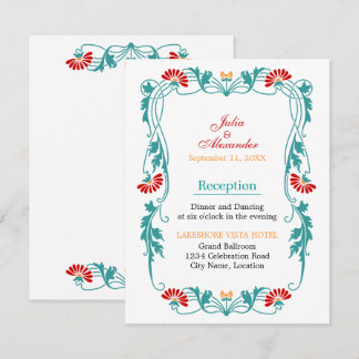 Tarjetas de Recepción de Florales y Remolinos de H