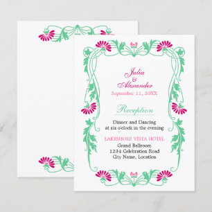 Tarjetas de Recepción de Florales y Remolinos Eleg