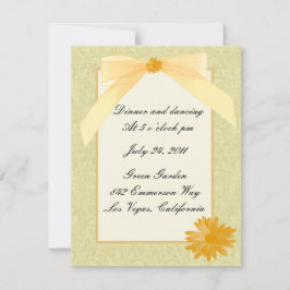 Tarjetas de recepción de flores amarillas