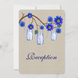Tarjetas de Recepción de Frasco de Mason Azul Rúst