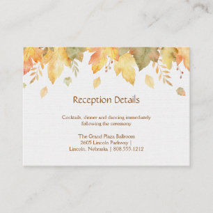 Tarjetas de Recepción de Hojas de Otoño