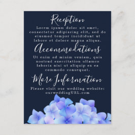 Tarjetas de Recepción de Hortensias Azules al Acua