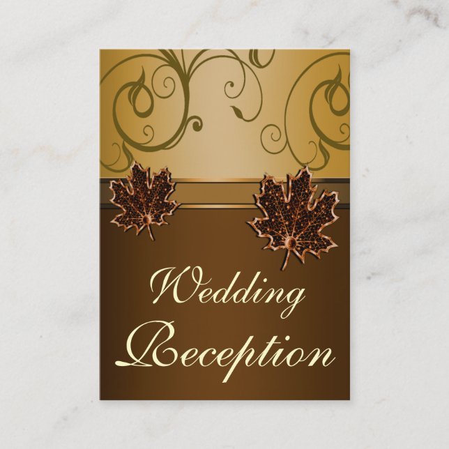 Tarjetas de recepción de la Boda de Oro Marrón y C (Anverso)