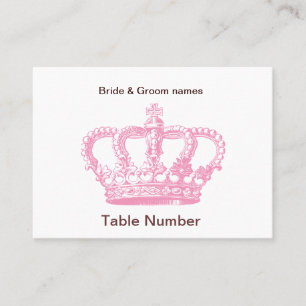 Tarjetas de recepción de la corona rosa