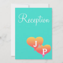 Tarjetas de Recepción de Monograma Corazones Atard