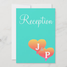 Tarjetas de Recepción de Monograma Corazones Atard