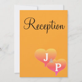 Tarjetas de Recepción de Monograma Corazones Naran