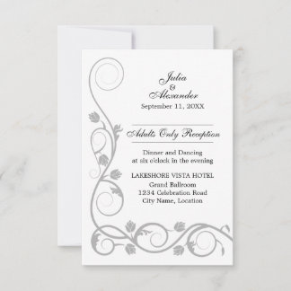 Tarjetas de Recepción de Remolinos de Plata Elegan