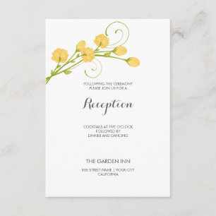 Tarjetas de Recepción de Rosas de Jardín Amarillas