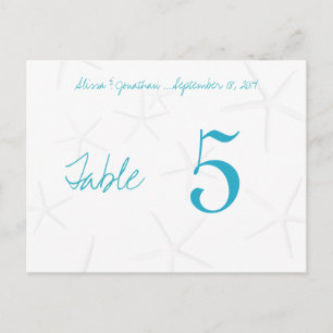 Tarjetas de recepción de Starfish Aqua Numbers